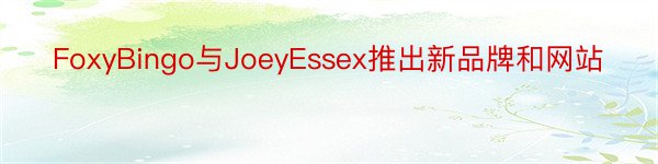 FoxyBingo与JoeyEssex推出新品牌和网站